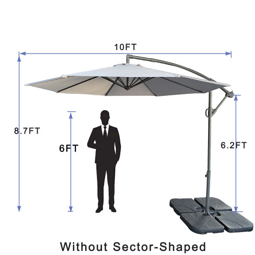 10ft Offset Patio Umbrella with UV-Resistant Fabric - Beige, photo 7 of 7