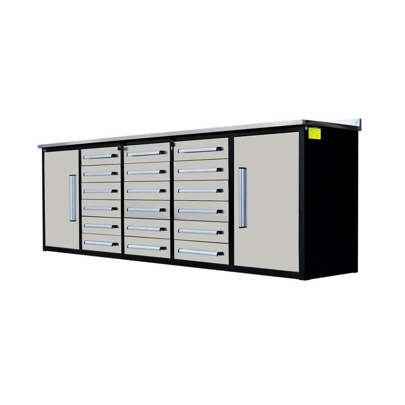 10ft Garage Storage Cabinet with 18 Drawers & 2 Cabinets by Chery Industrial