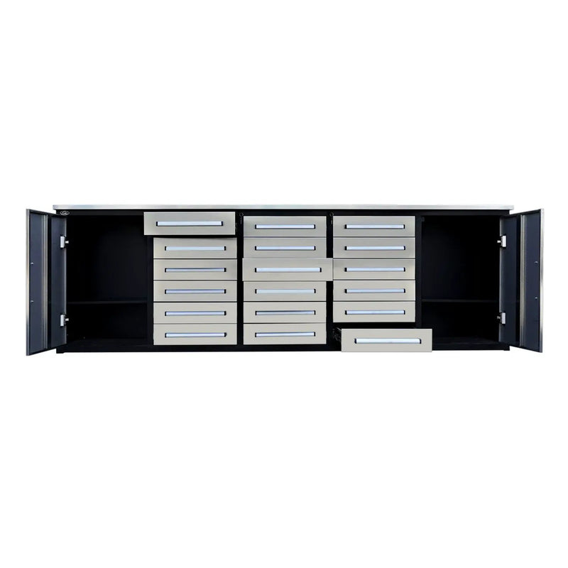 10ft Garage Storage Cabinet with 18 Drawers & 2 Cabinets by Chery Industrial
