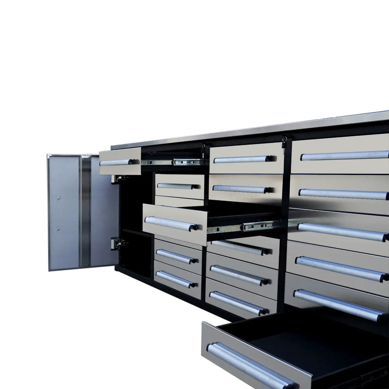 10ft Garage Storage Cabinet with 18 Drawers & 2 Cabinets by Chery Industrial