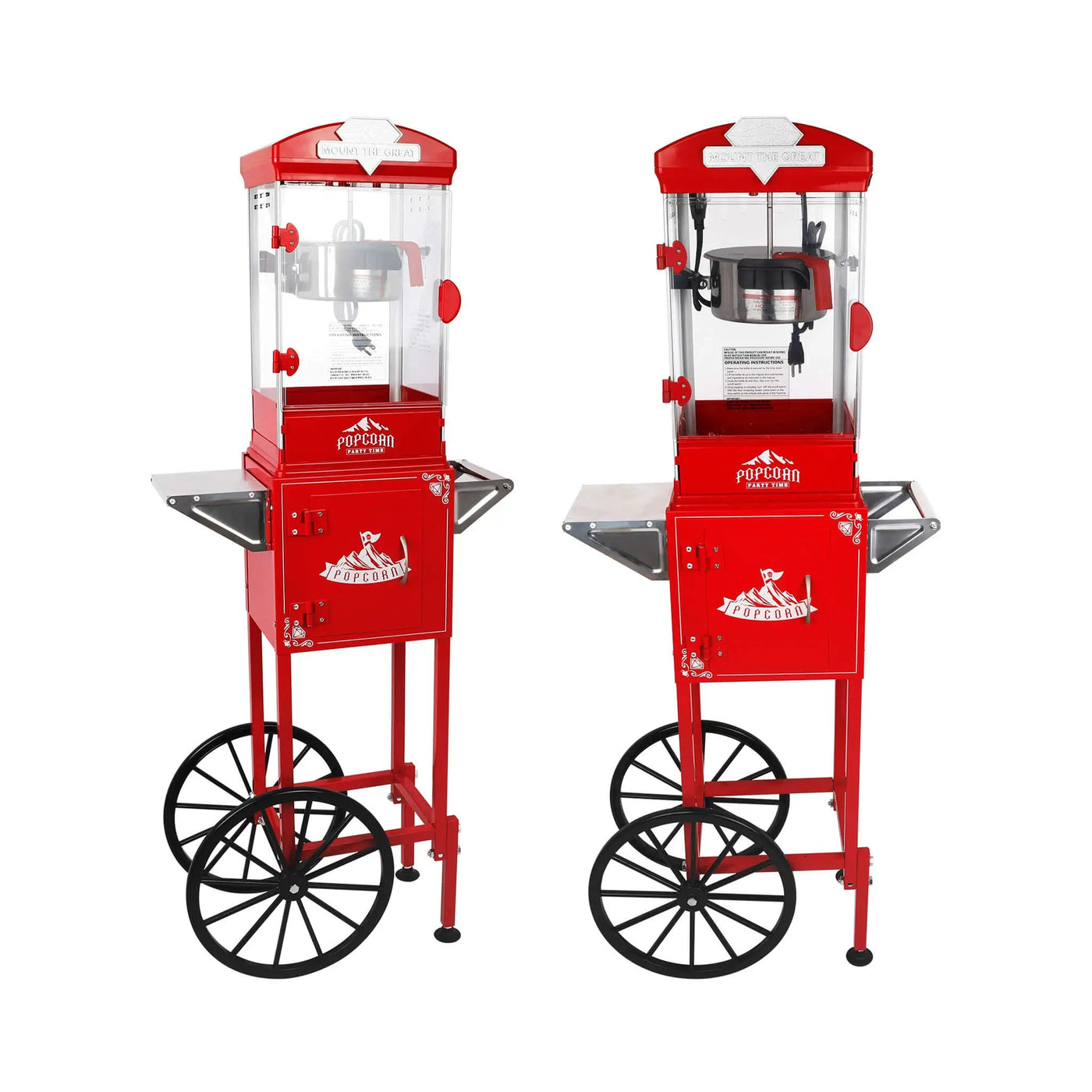 Premium 10OZ Portable Kettle Popcorn Maker Machine With Cart (SAK42196) by SAKSBY WHOLESALE