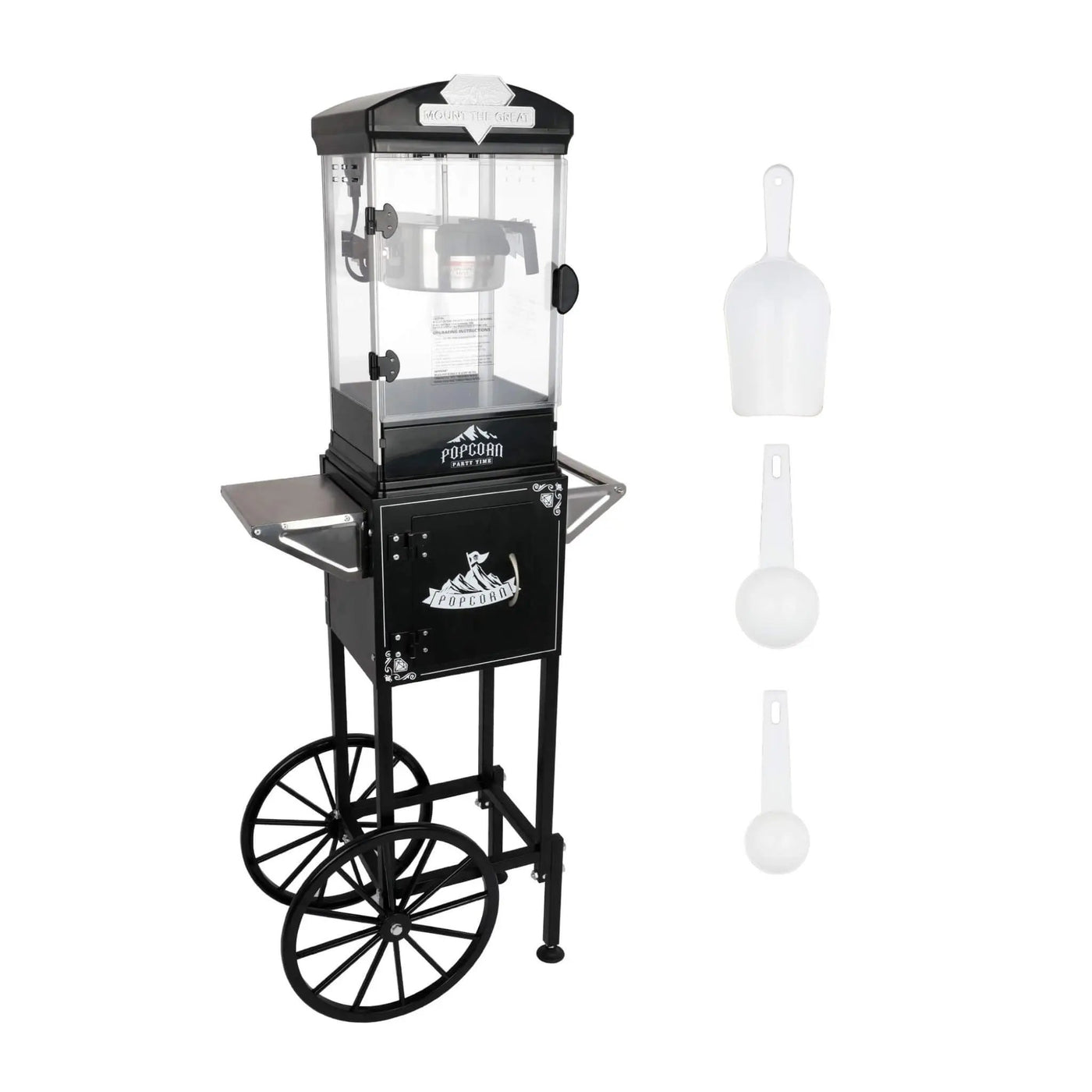 Premium 10OZ Portable Kettle Popcorn Maker Machine With Cart (SAK42196) by SAKSBY WHOLESALE