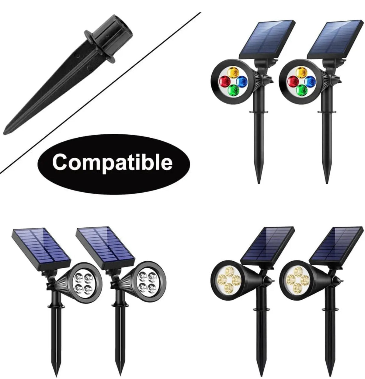 10x Path Light Replacement Stakes Ground Solar Light Spikes for Garden Lamps by Outdoor Solar Outlet