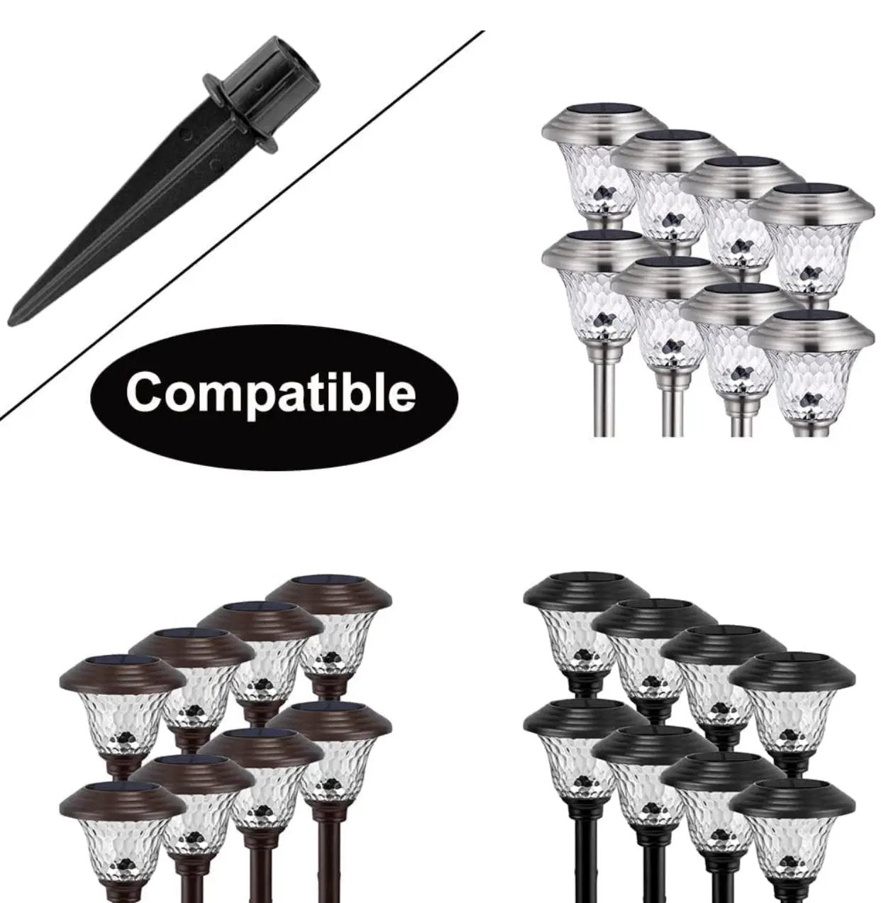 10x Path Light Replacement Stakes Ground Solar Light Spikes for Garden Lamps by Outdoor Solar Outlet