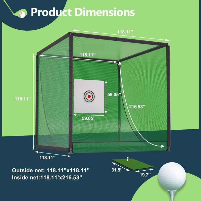 [10X10FT] Golf Practice Net Cage With Metal Frame (SAK41786) by SAKSBY WHOLESALE