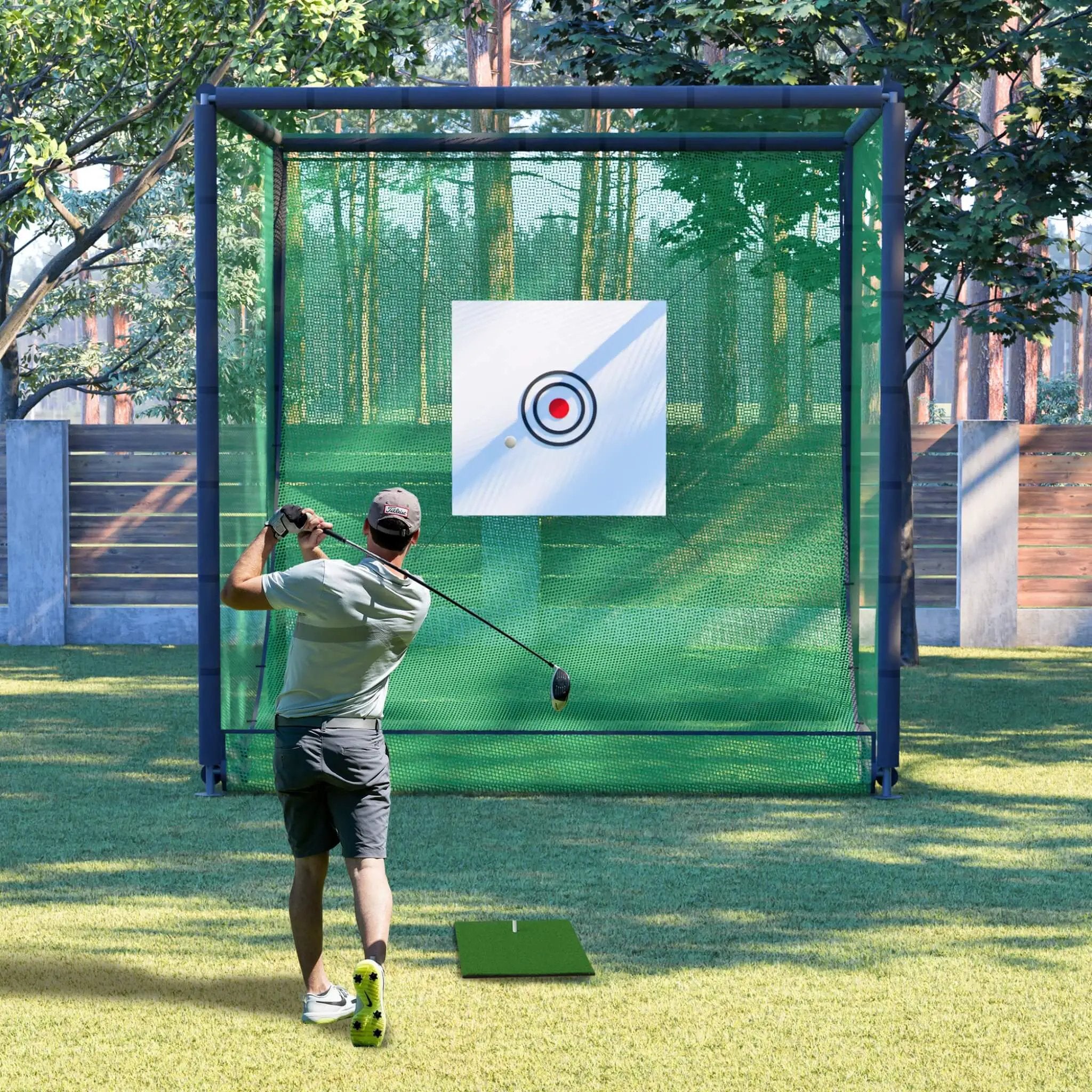 [10X10FT] Golf Practice Net Cage With Metal Frame (SAK41786) by SAKSBY WHOLESALE