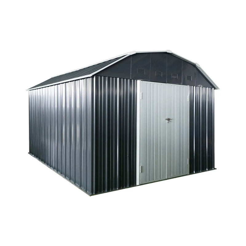 [10X12FT] Alora Heavy-Duty Outdoor Metal Garden Backyard Shed With Arch Roof And Lockable Doors (SAK57431) by SAKSBY WHOLESALE