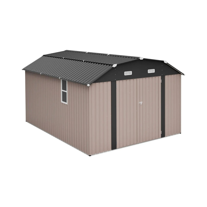 [10X12FT] Alora Heavy-Duty Outdoor Metal Storage Shed With Floor (SAK91820) by SAKSBY WHOLESALE