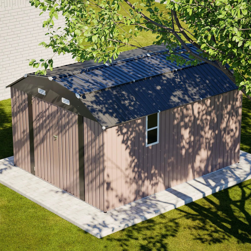 [10X12FT] Alora Heavy-Duty Outdoor Metal Storage Shed With Floor (SAK91820) by SAKSBY WHOLESALE