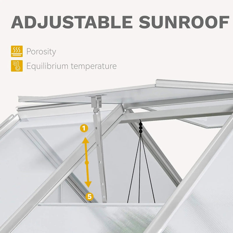 [10X12FT] Large Polycarbonate Walk-In Garden Greenhouse With Vent Window, 4MM (SAK71528) by SAKSBY WHOLESALE