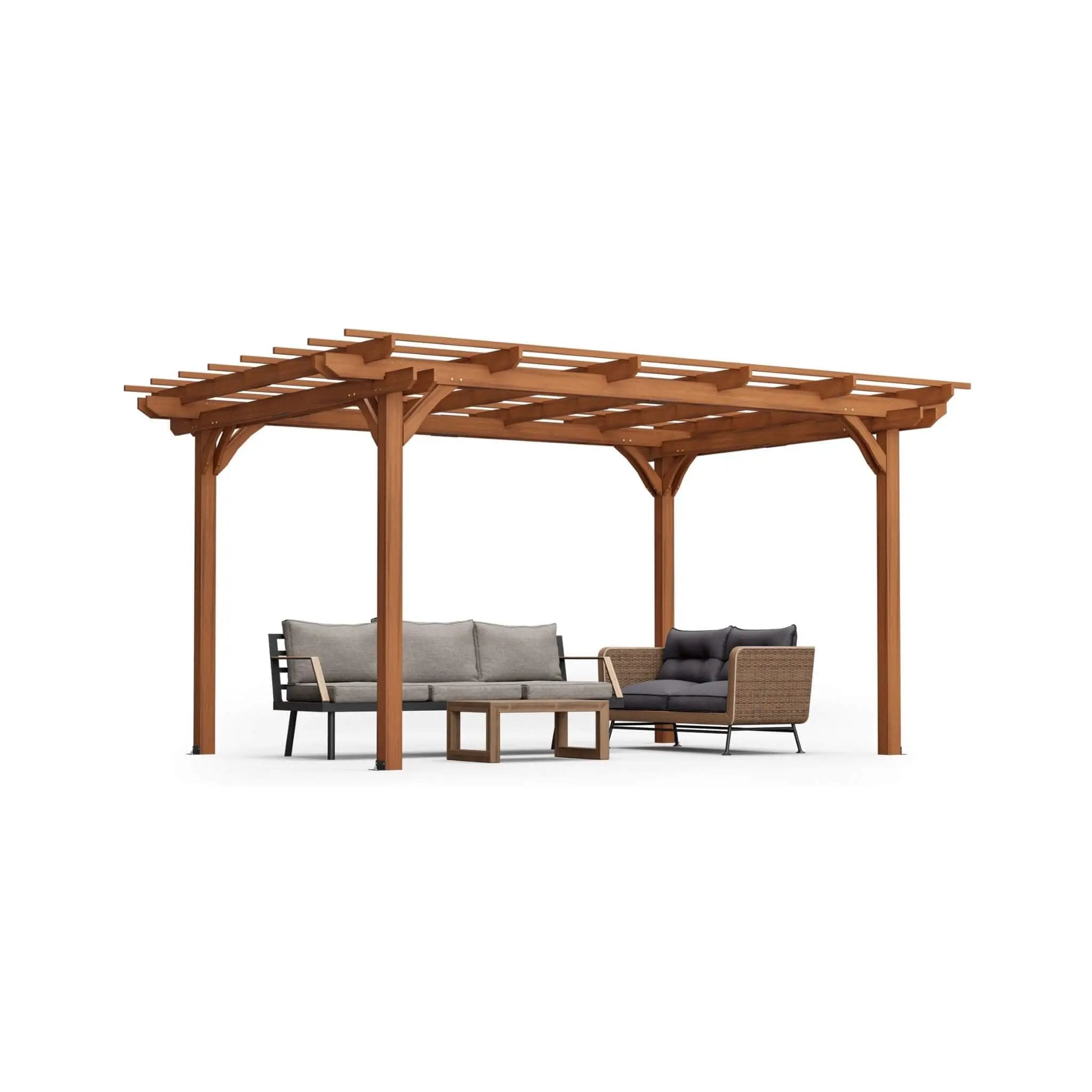 [10X12FT] Alora Premium Extra Large Outdoor Weather-Resistant Wooden Grape Pergola (SAK16278) by SAKSBY WHOLESALE