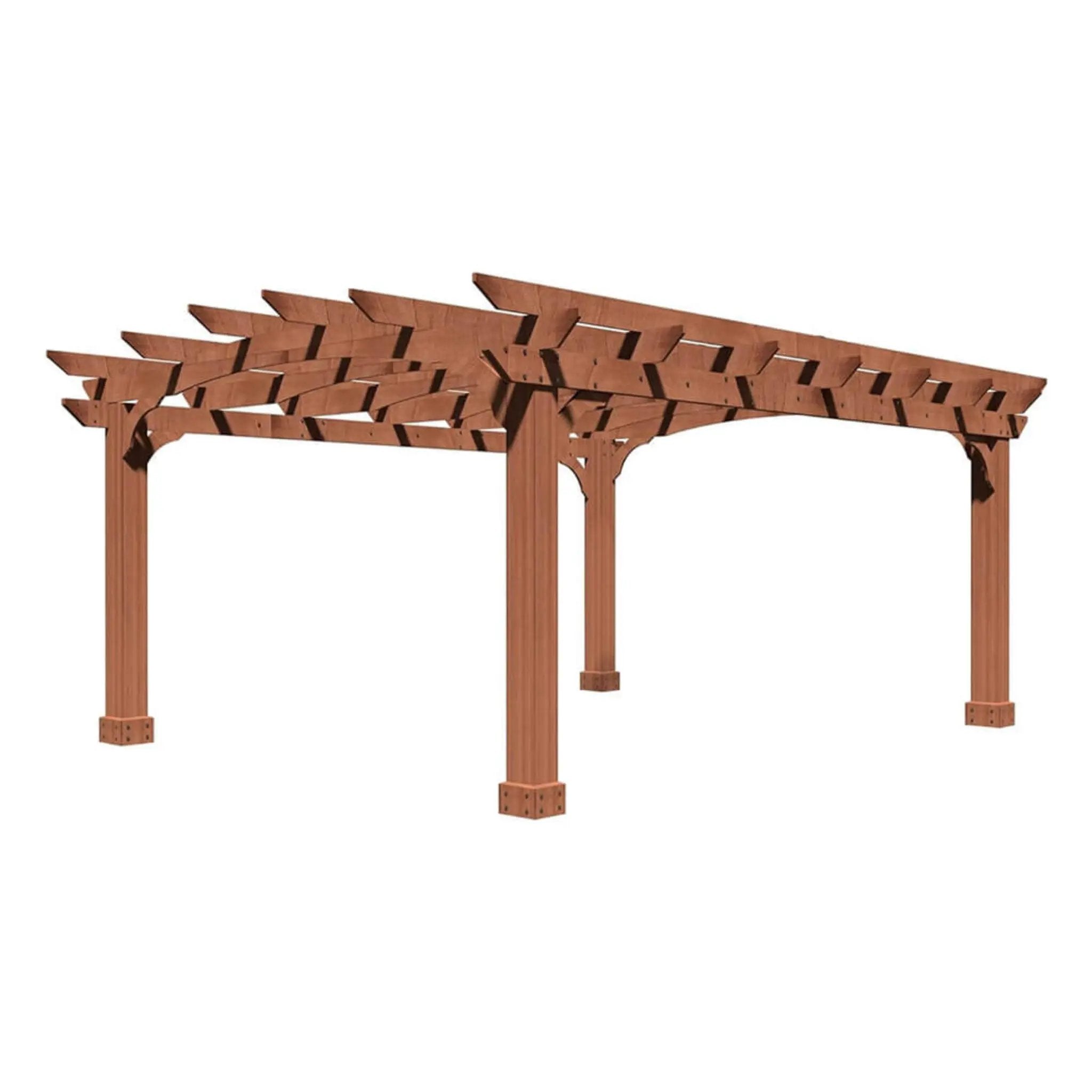 [12X14FT] Alora Luxury Outdoor All-Season Backyard Cedar Wood Gazebo Pergola With Arched Roof And Stakes For Patios (SAK68194) by SAKSBY WHOLESALE