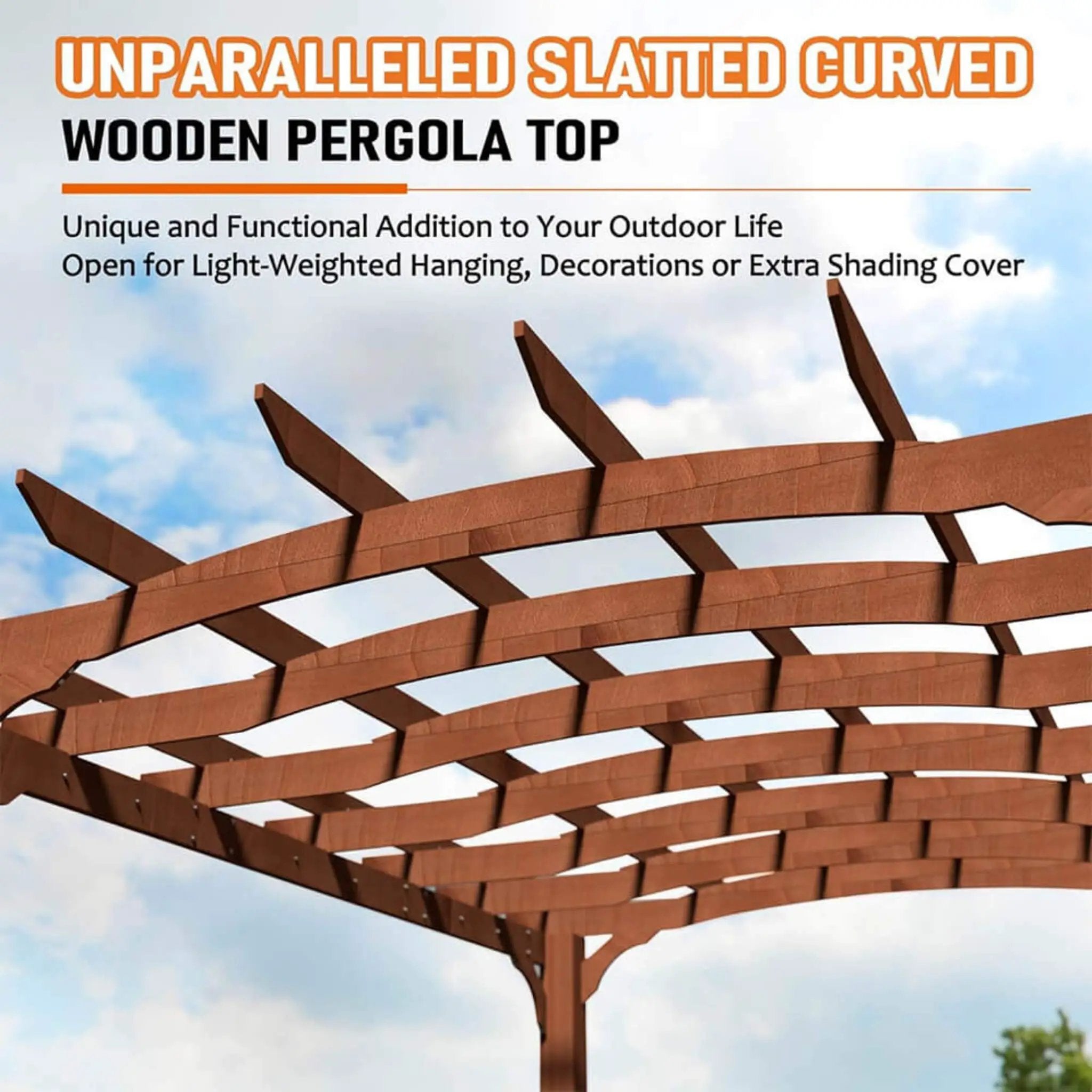 [10X12FT] Alora Premium Outdoor All-Season Backyard Patio Cedar Wood Gazebo Pergola With Arched Roof (SAK42915) by SAKSBY WHOLESALE