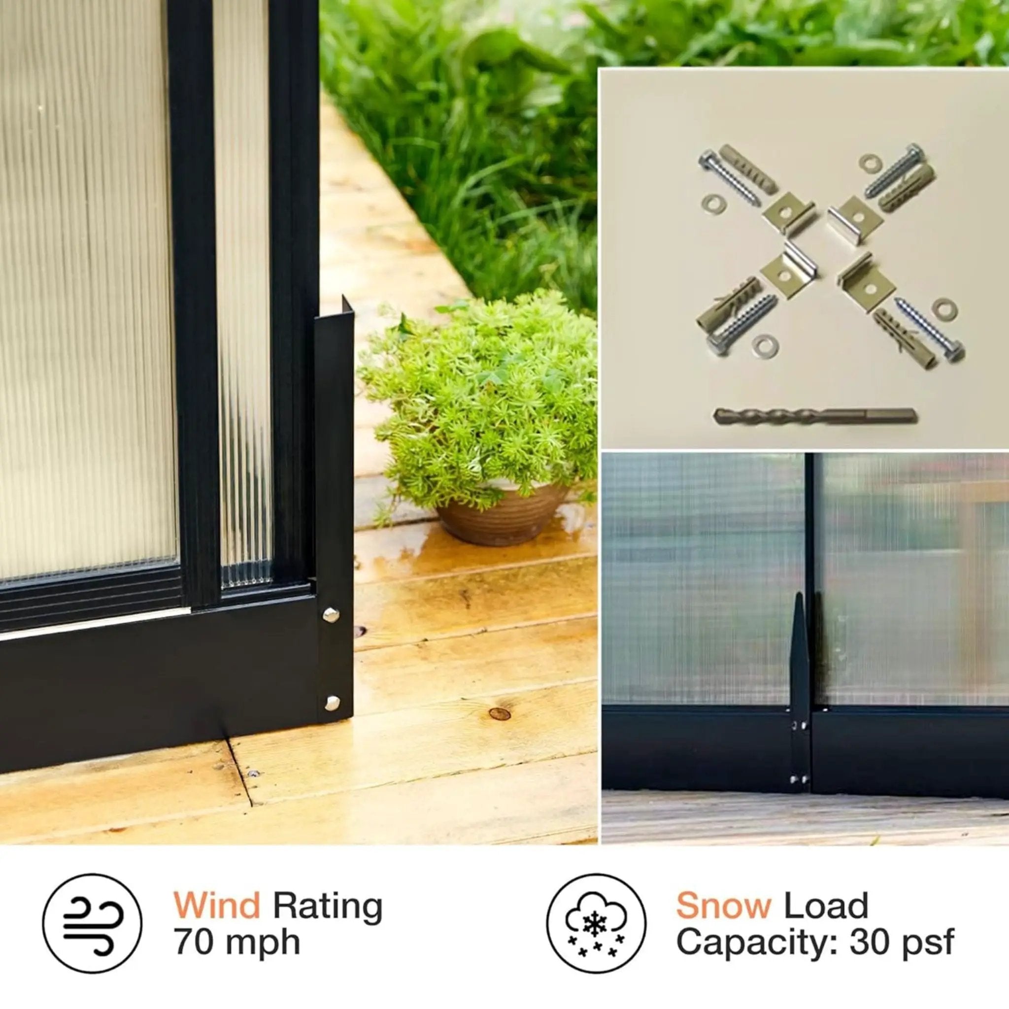 [10X14FT] Premium Outdoor Polycarbonate Greenhouse With Aluminum Frame And Double Swing Doors (SAK23168) by SAKSBY WHOLESALE