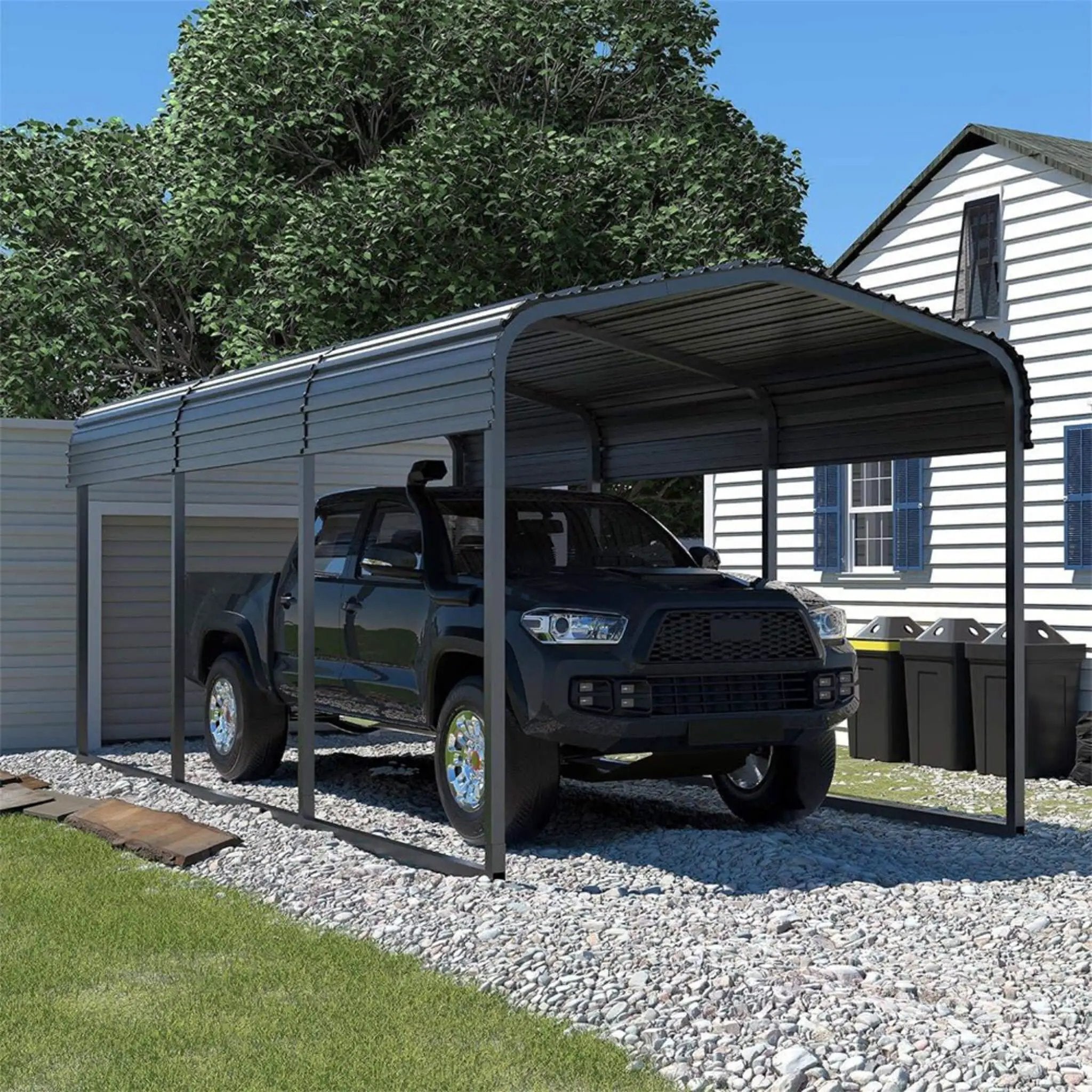 [10X15FT] Alora Large Heavy-Duty Outdoor Metal Carport For Cars, Trucks And Boats (SAK95738) by SAKSBY WHOLESALE