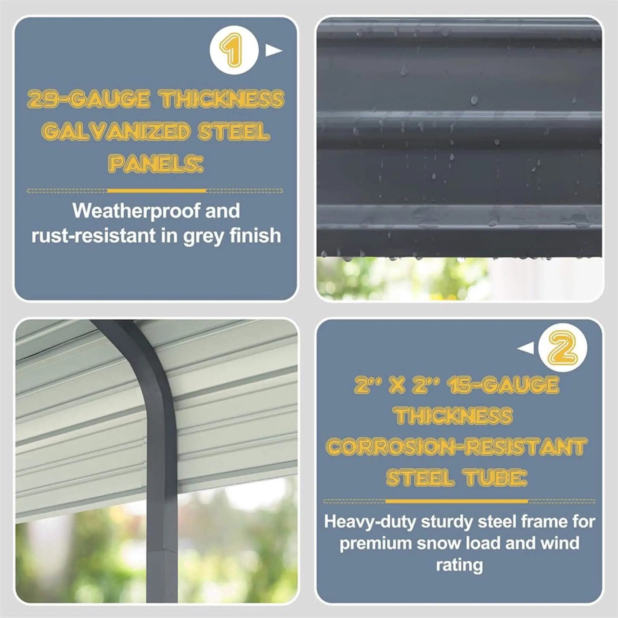 [10X15FT] Alora Large Heavy-Duty Outdoor Metal Carport For Cars, Trucks And Boats (SAK95738) by SAKSBY WHOLESALE