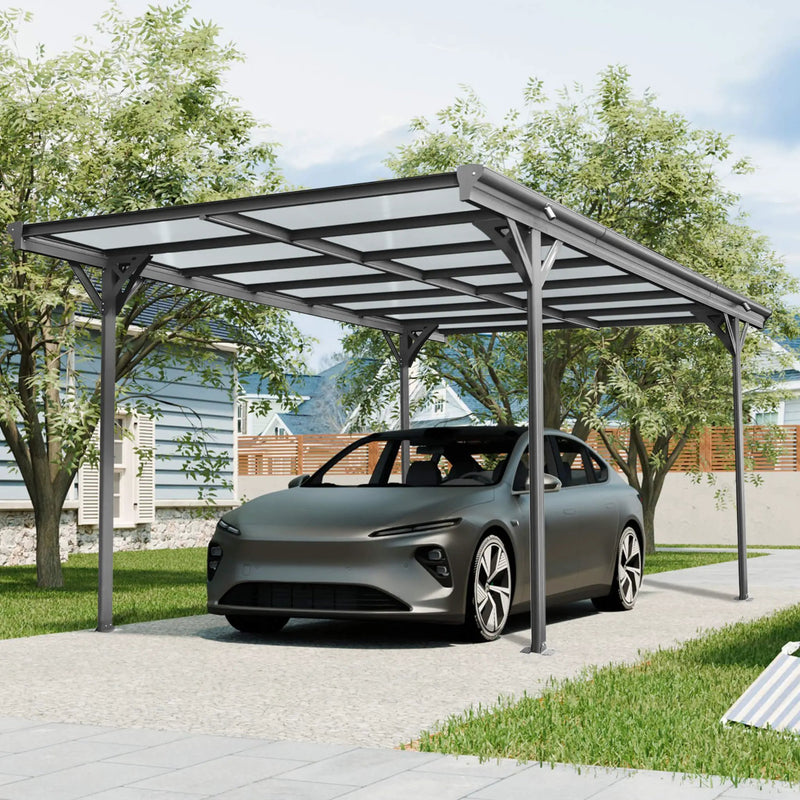 [10X16FT] Alora Heavy-Duty Outdoor Driveway Pergola With Aluminum Alloy Frame And Polycarbonate Panels (SAK47395) by SAKSBY WHOLESALE