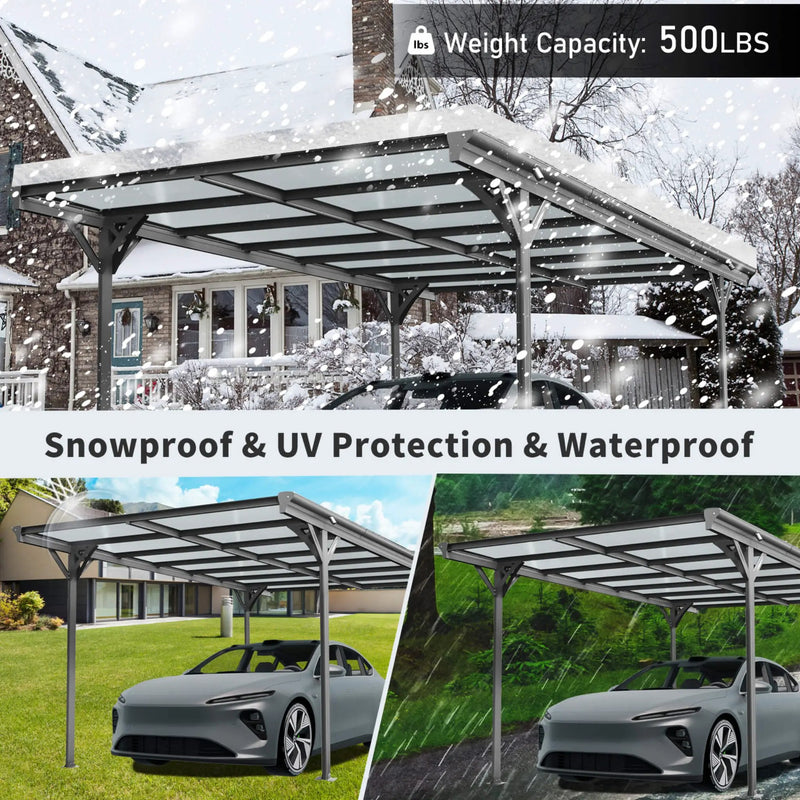 [10X16FT] Alora Heavy-Duty Outdoor Driveway Pergola With Aluminum Alloy Frame And Polycarbonate Panels (SAK47395) by SAKSBY WHOLESALE