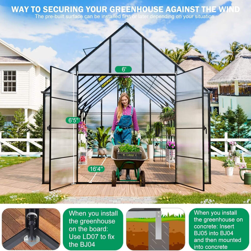 [10X20FT] Extra-Large Heavy-Duty Outdoor Backyard Greenhouse With Adjustable Roof Vents, 4MM (SAK59482) by SAKSBY WHOLESALE