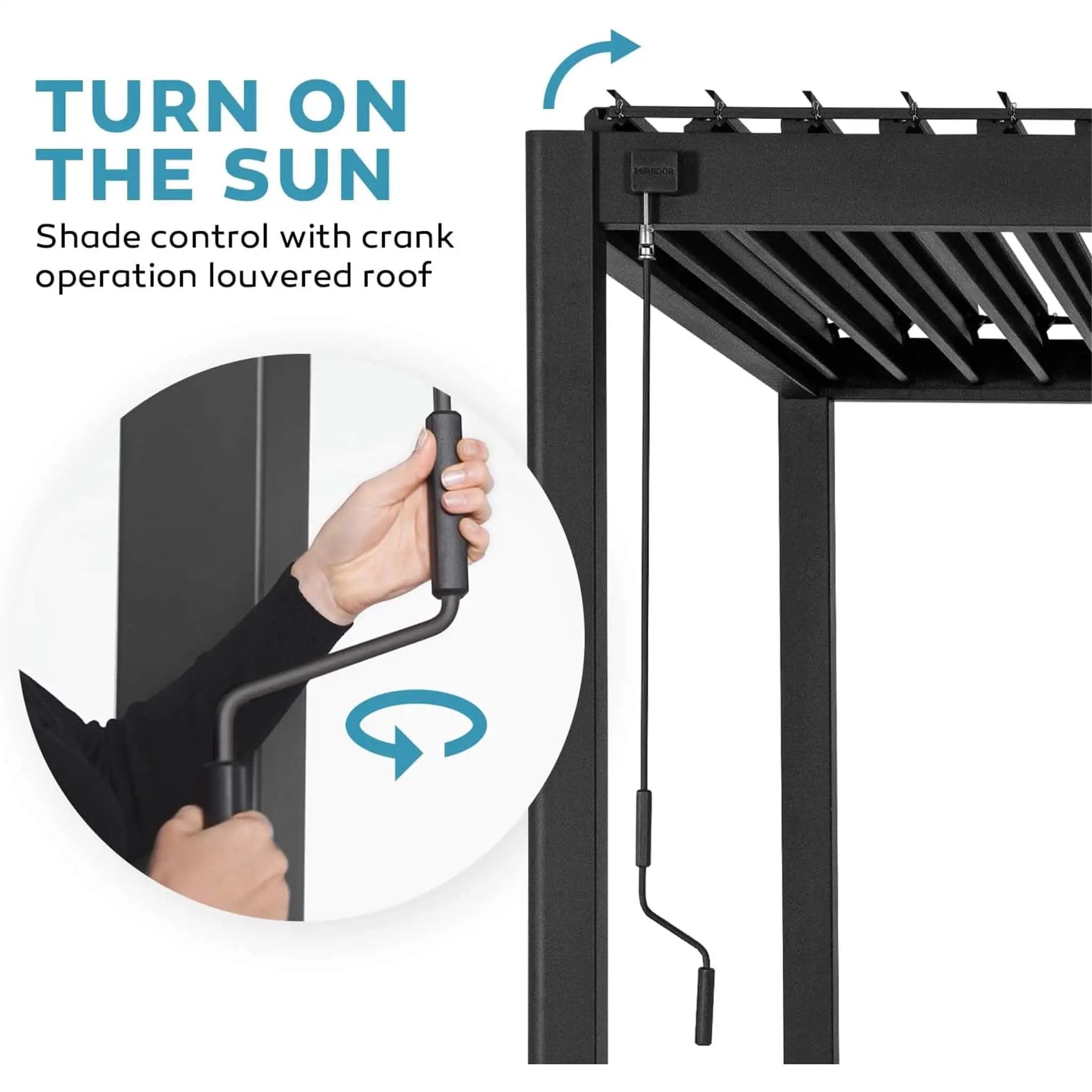 [10X20FT] Alora Modern Outdoor Adjustable Charcoal Louvered Pergola With Screens And Built-In Drainage (SAK64973) by SAKSBY WHOLESALE
