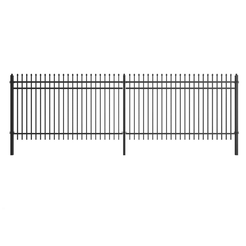 10x7 ft Steel Fence with 3 Rails, 30 Panels by Chery Industrial