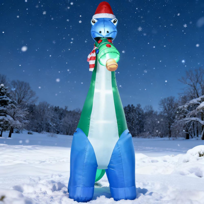 11-Foot Inflatable Christmas Dinosaur with LED Lights, White, photo 10 of 10