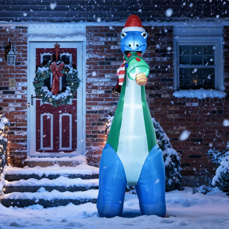 11-Foot Inflatable Christmas Dinosaur with LED Lights, White, photo 2 of 10