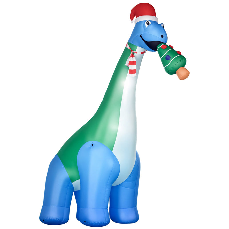 11-Foot Inflatable Christmas Dinosaur with LED Lights, White, photo 7 of 10