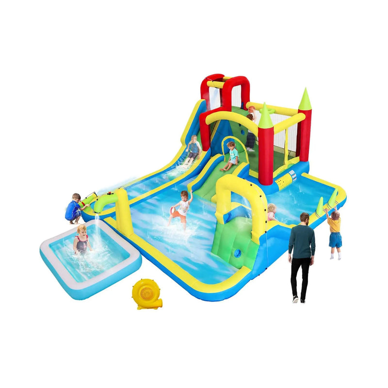 Large 11-In-1 Inflatable Water Park With Slides, Pool, Climbing Wall, And Bounce House (SAK70491) by SAKSBY WHOLESALE