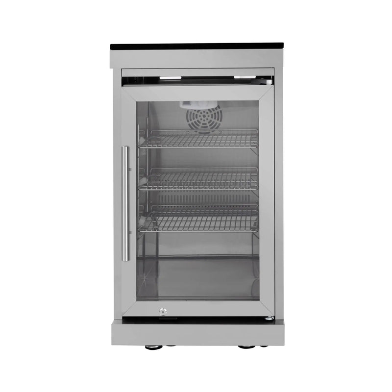 Castelle Flame Imperial 110-Inch 4-Burner 72K BTU Deluxe Stainless Steel Outdoor Kitchen Grill Island With Wine Cooler, Rotisserie, Cabinets, And Granite Countertops (SAK94721) by SAKSBY WHOLESALE