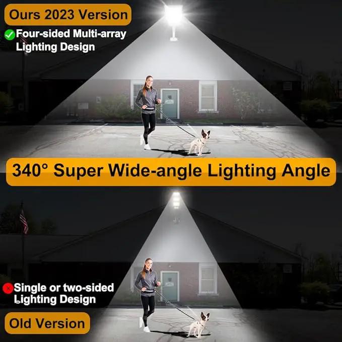 11,000W Aluminum Frame Solar Street Lights Outdoor Motion Sensor, Dusk to Dawn 200000LM with Remote Control by Outdoor Solar Outlet