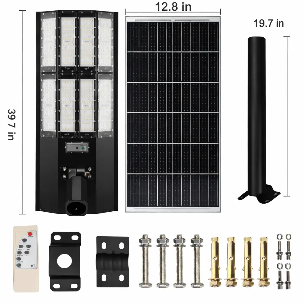 11,000W Aluminum Frame Solar Street Lights Outdoor Motion Sensor, Dusk to Dawn 200000LM with Remote Control by Outdoor Solar Outlet
