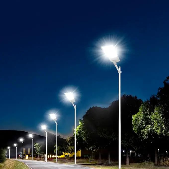 11,000W Aluminum Frame Solar Street Lights Outdoor Motion Sensor, Dusk to Dawn 200000LM with Remote Control by Outdoor Solar Outlet