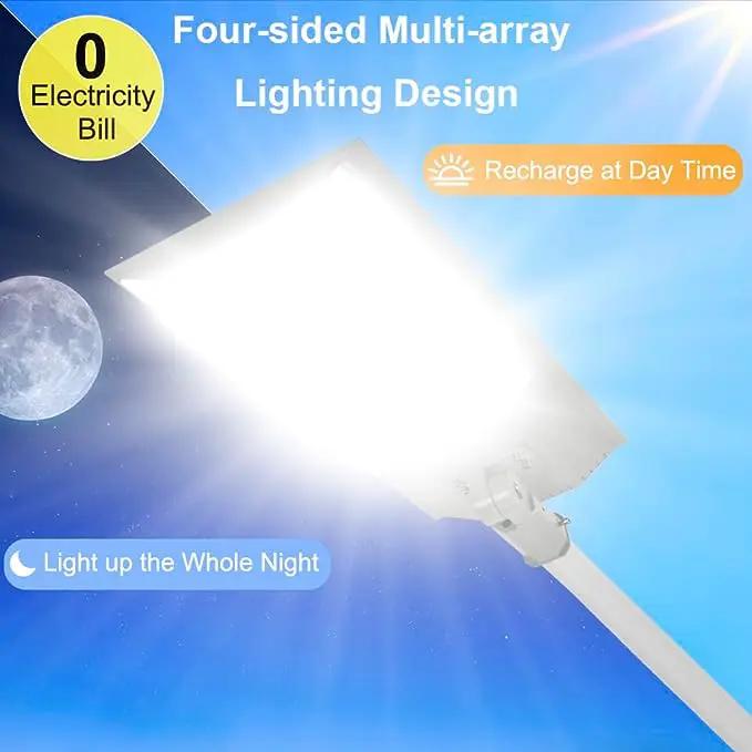 11,000W Aluminum Frame Solar Street Lights Outdoor Motion Sensor, Dusk to Dawn 200000LM with Remote Control by Outdoor Solar Outlet