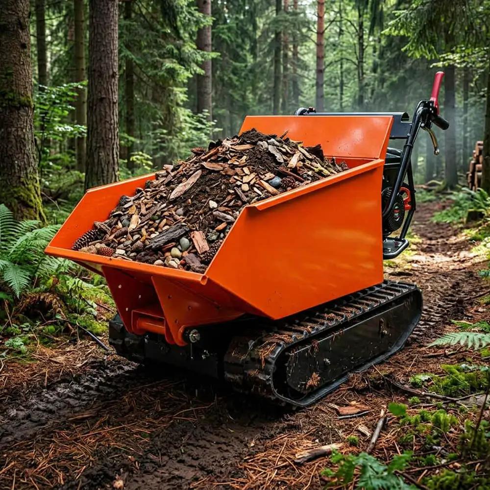 1100lbs Capacity 10HP Gas Powered Track Mini Dumper by Chery Industrial