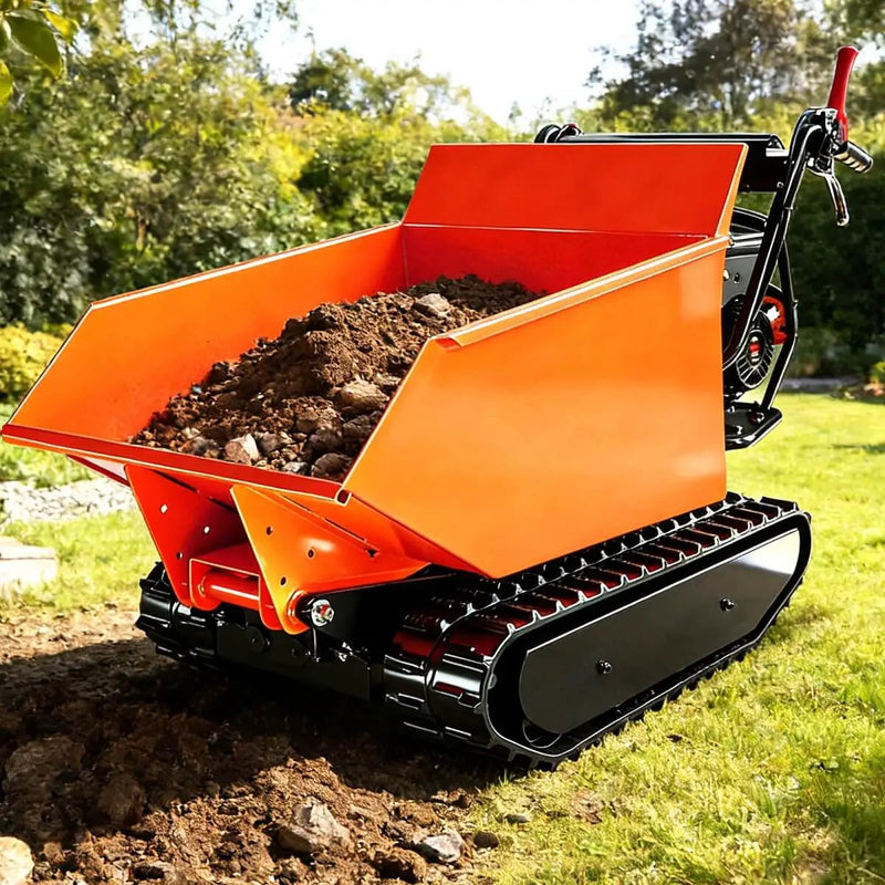 1100lbs Capacity 10HP Gas Powered Track Mini Dumper by Chery Industrial