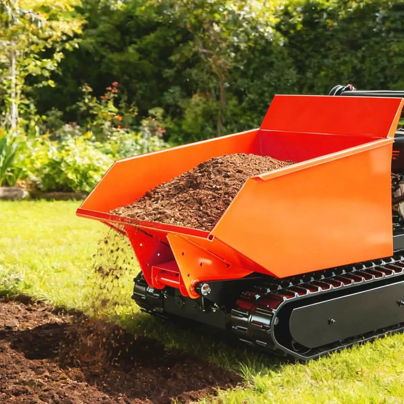 1100lbs Capacity 10HP Gas Powered Track Mini Dumper by Chery Industrial
