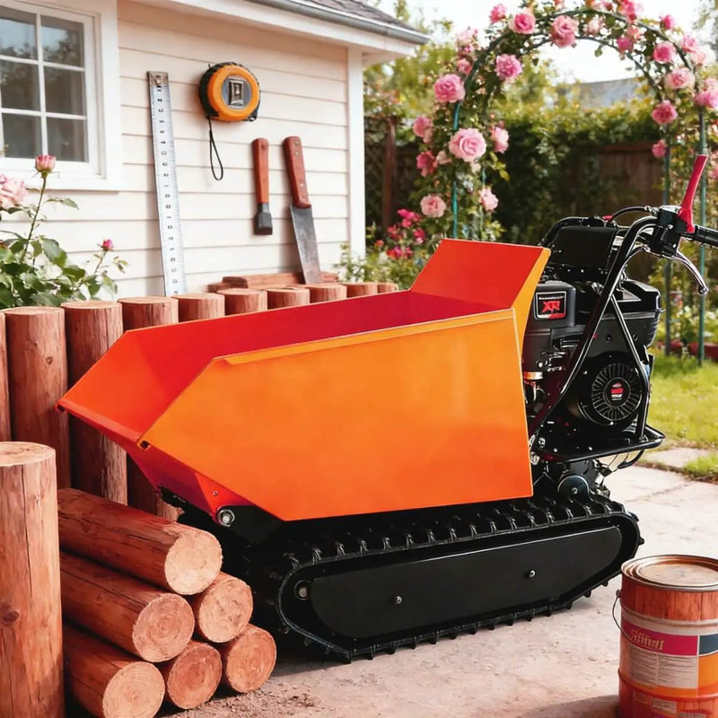 1100lbs Capacity 10HP Gas Powered Track Mini Dumper by Chery Industrial