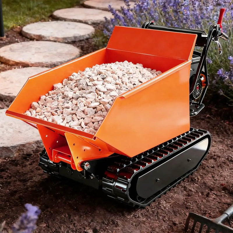 1100lbs Capacity 10HP Gas Powered Track Mini Dumper by Chery Industrial