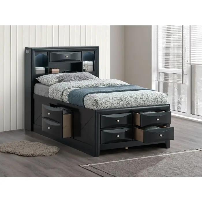 Modern Design Storage Bed With Bookcase Headboard by HouseOfZazla
