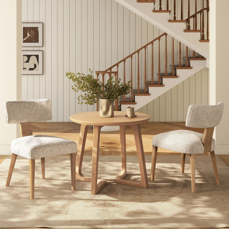 Louise - Split Back Upholstered Dining Side Chair (Set of 2) - Travertine Beige by HouseOfZazla