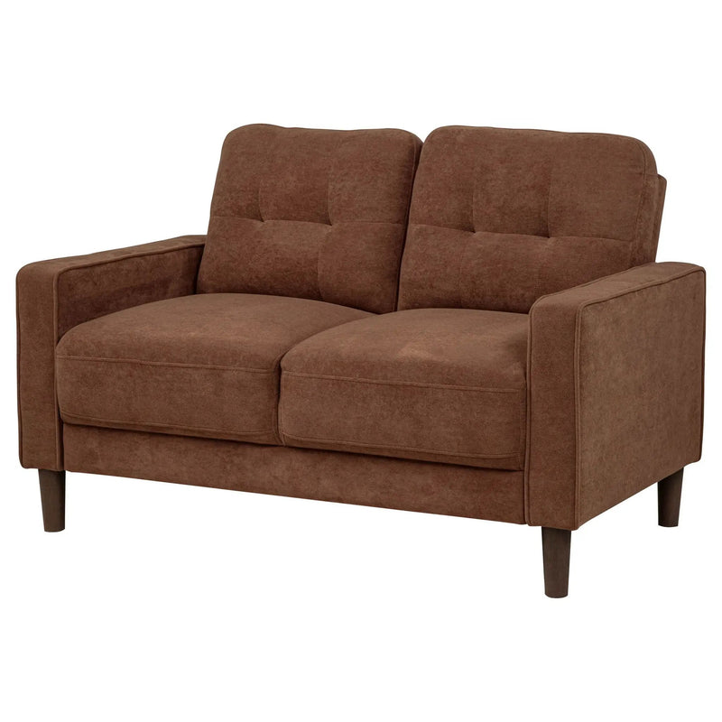 Bowen II Fabric Upholstered Track Arm Loveseat Rust by Unique Piece Furniture