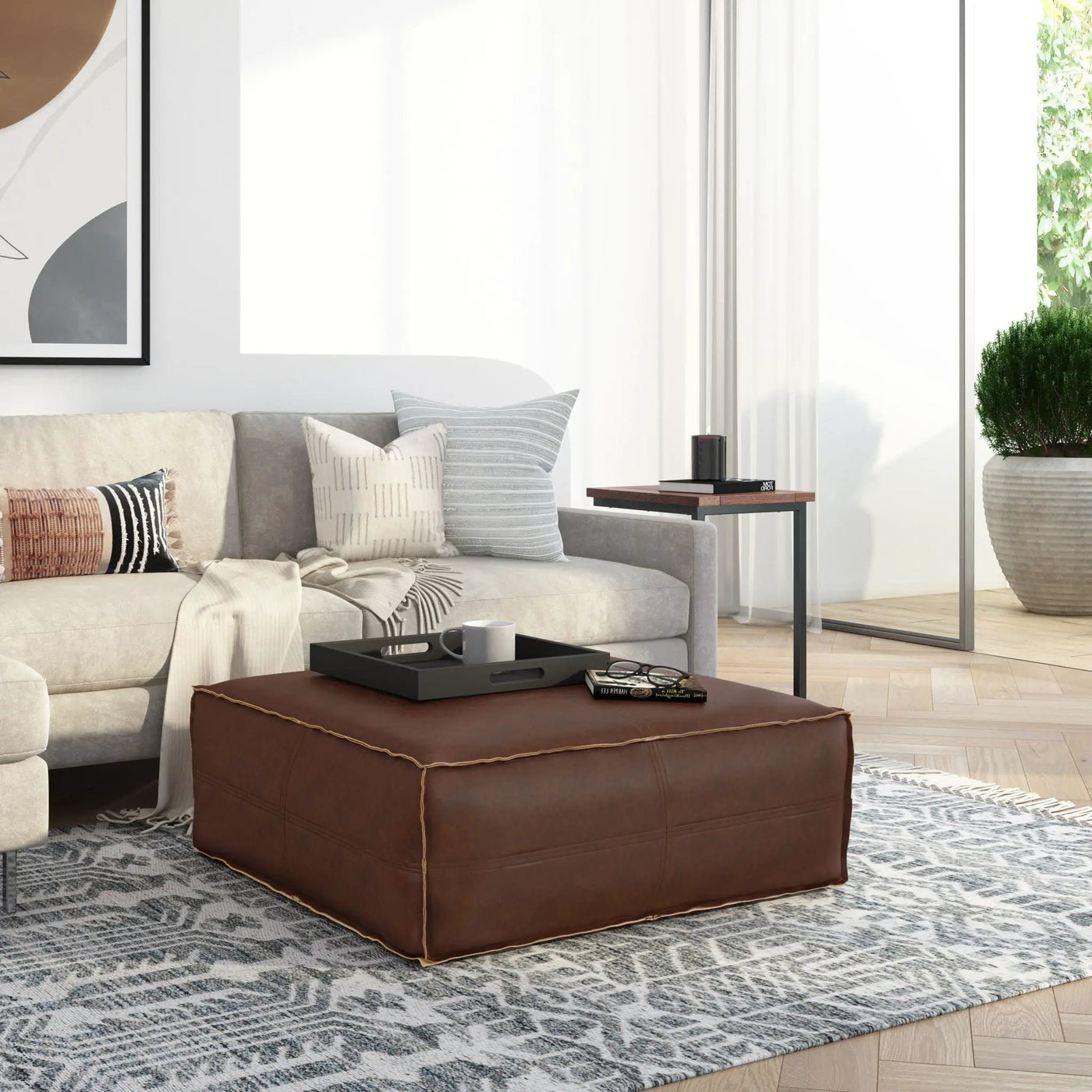 Brody - Large Square, Coffee Table Pouf by HouseOfZazla