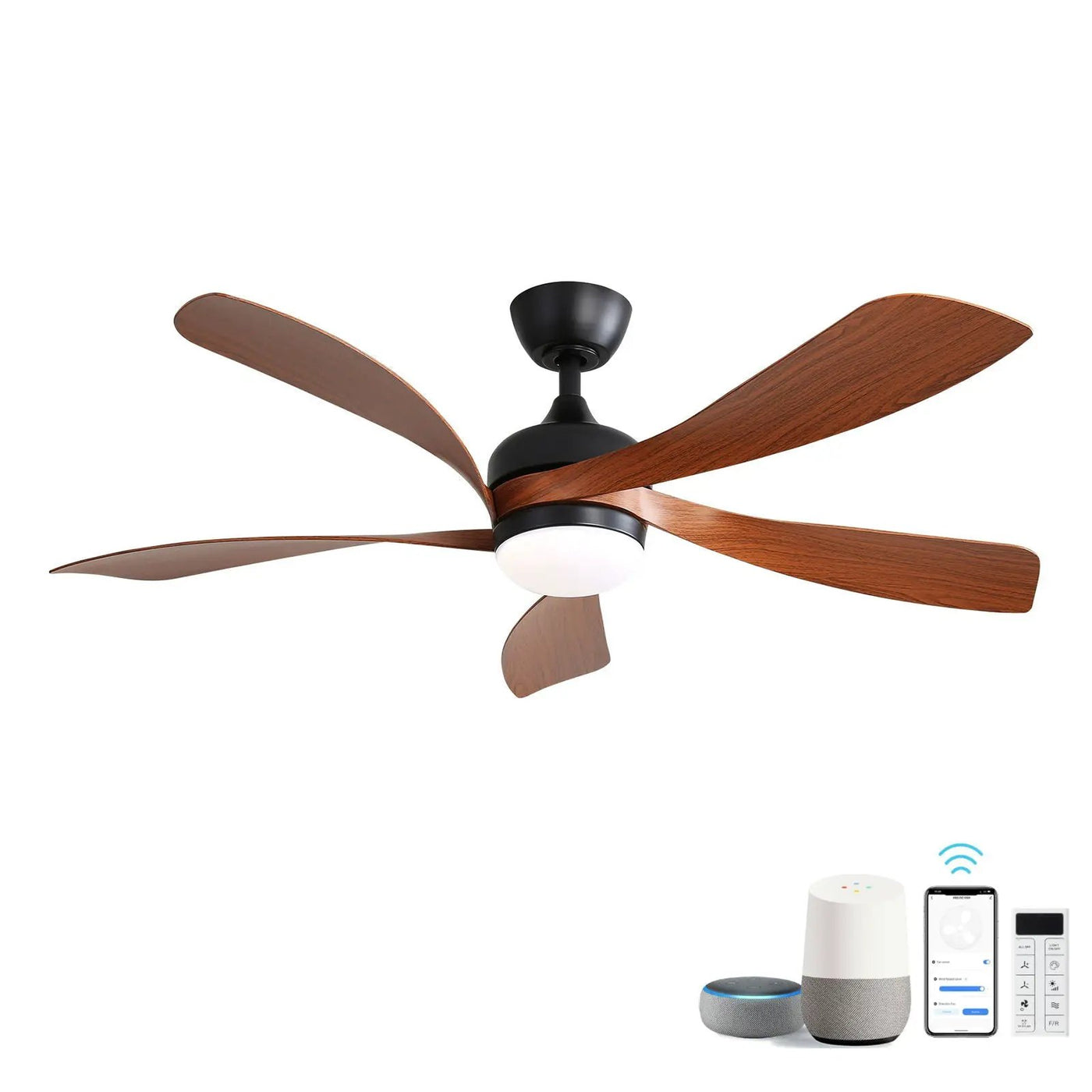 Ceiling Fan with DC Motor and Integrated Light by HouseOfZazla