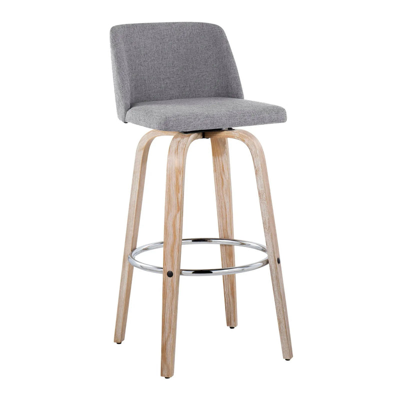 Toriano - Contemporary Fixed Height Barstool With Swivel & Round Footrest (Set of 2) by Unique Piece Furniture