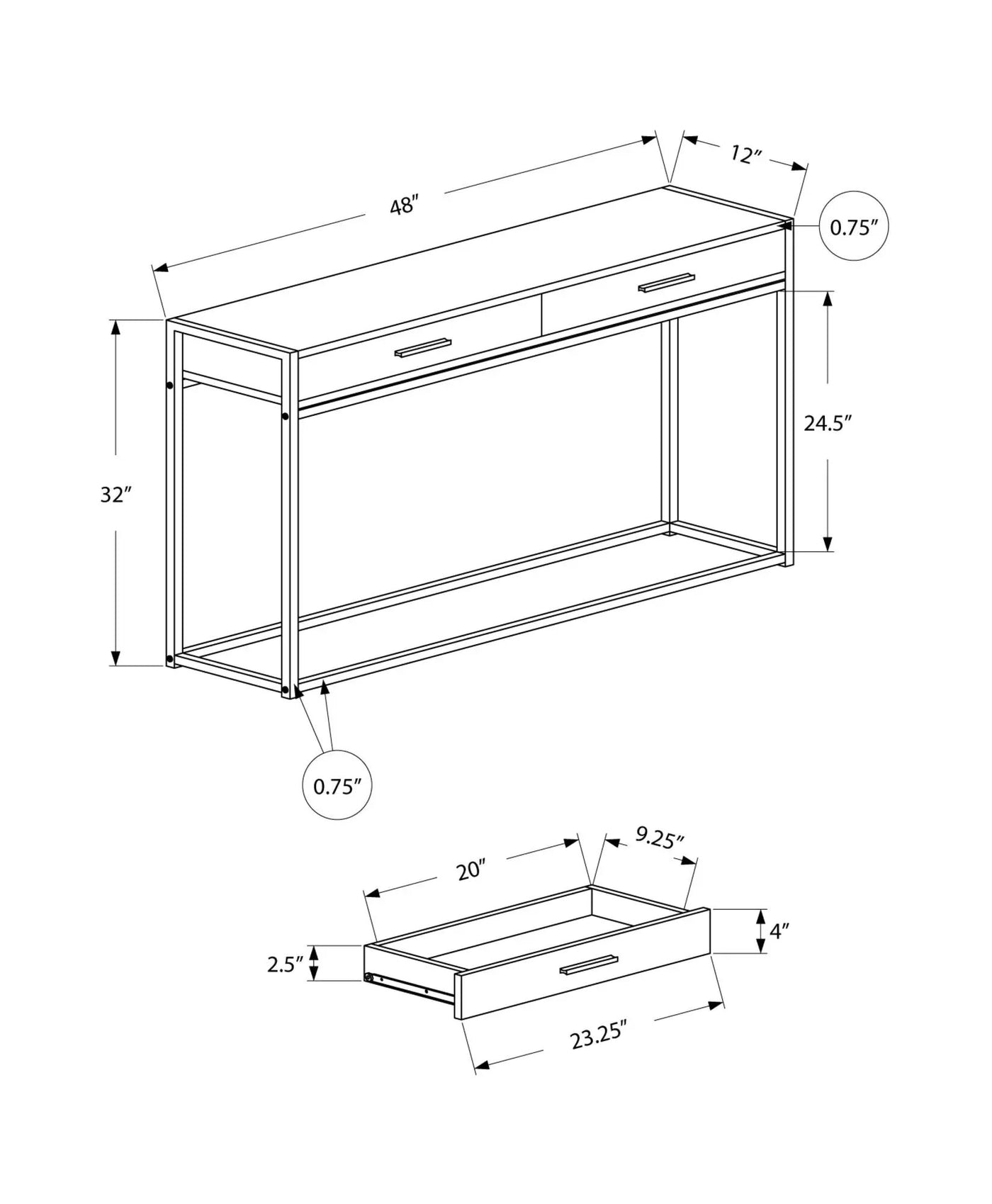 Accent Console Table for Entryway with Storage Drawers by HouseOfZazla