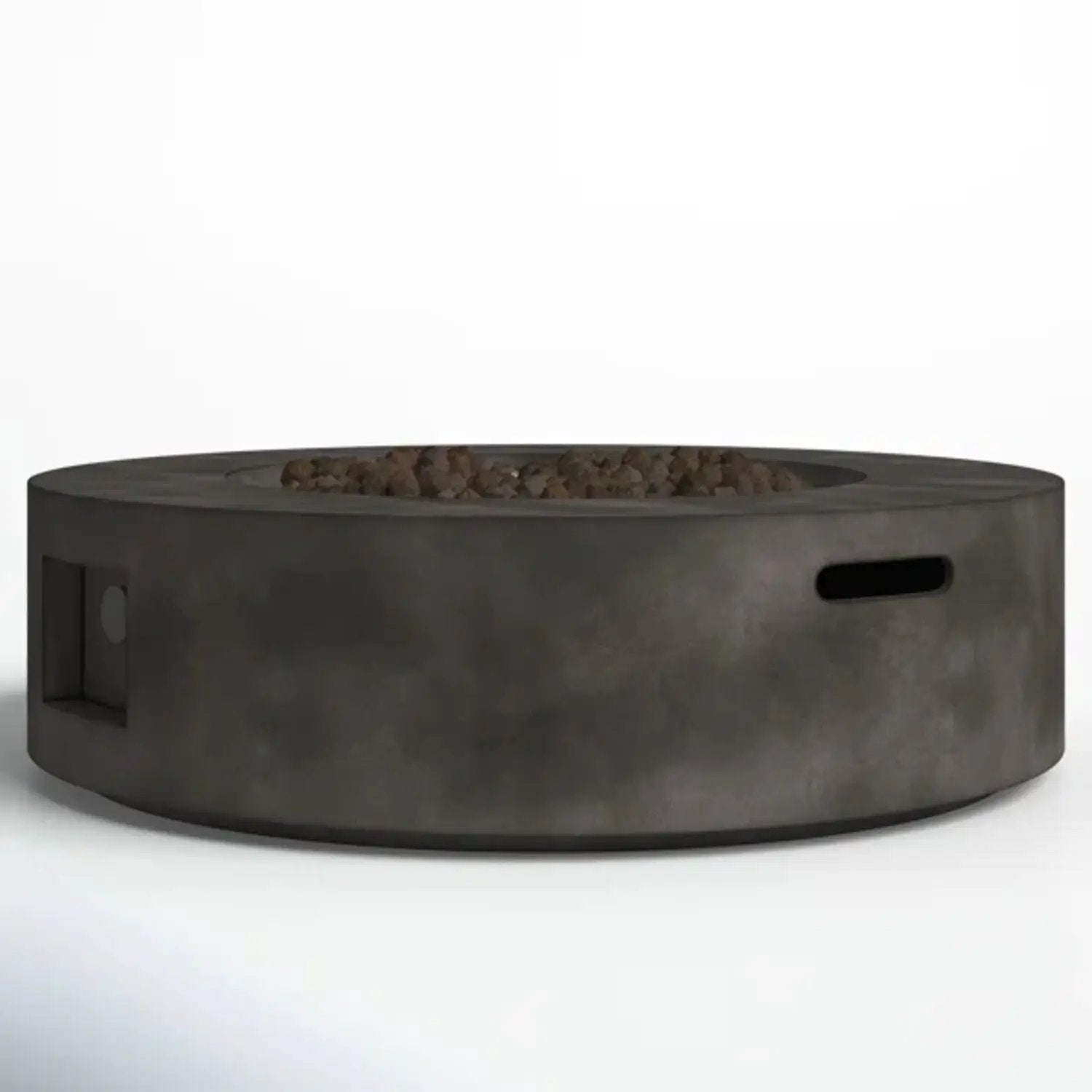Fiber Reinforced Outdoor Fire Pit Table - Black / Gray by HouseOfZazla