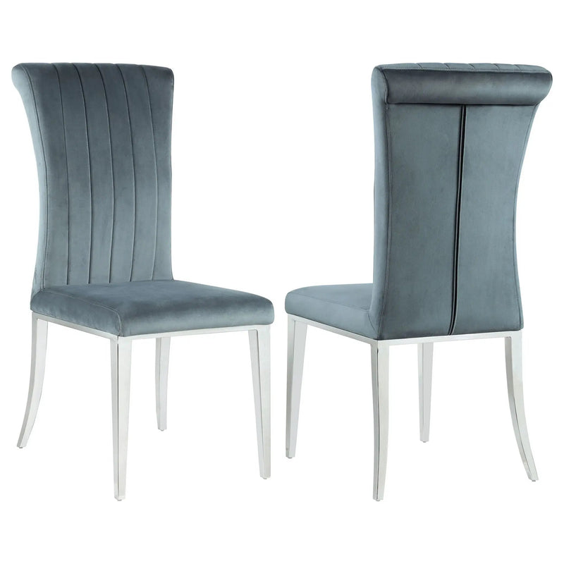 Tufted Side Upholstered Dining Chair (Set of 2) - Gray by HouseOfZazla