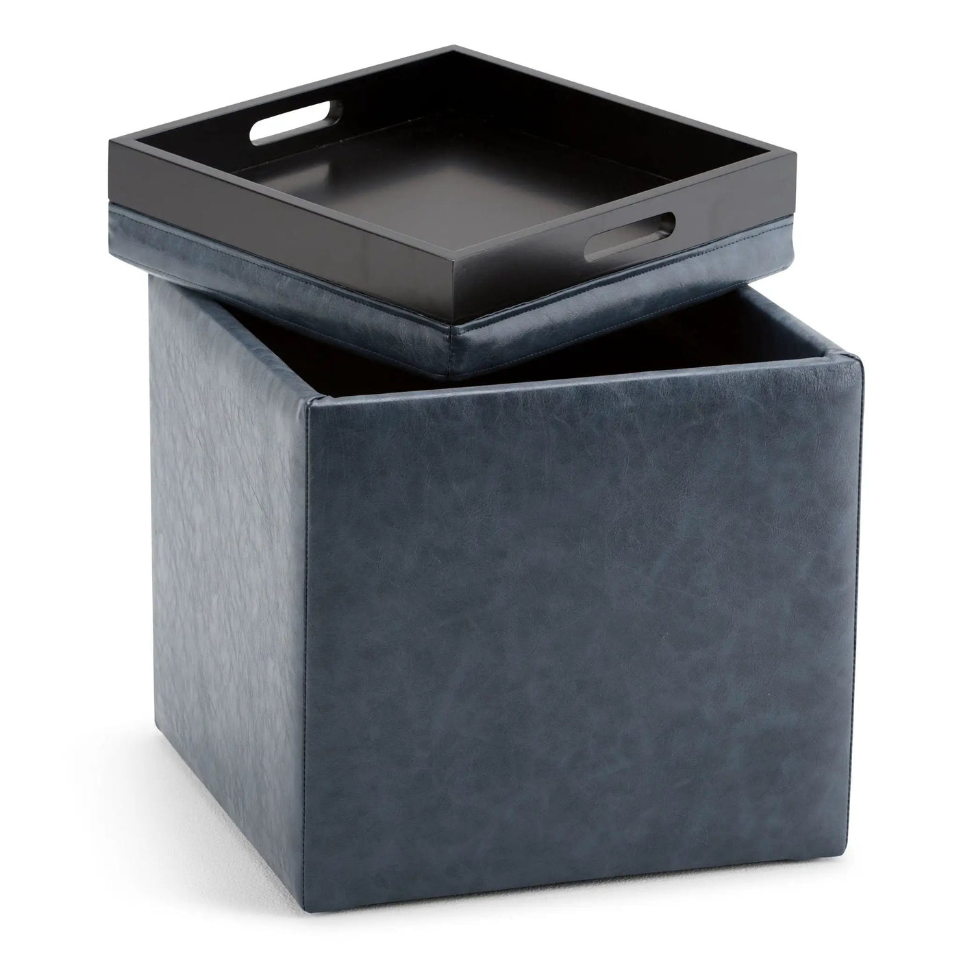Rockwood - Upholstered Cube Storage Ottoman With Tray by HouseOfZazla