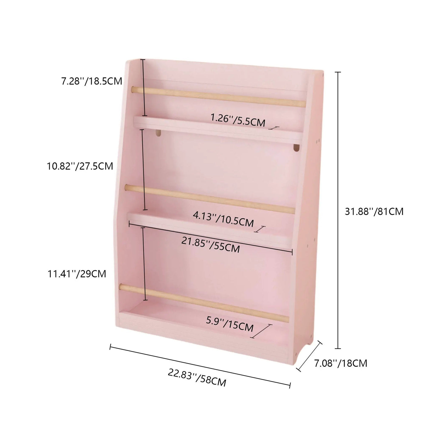 3 Tier Book Shelf, Compact Storage For Bedrooms by HouseOfZazla